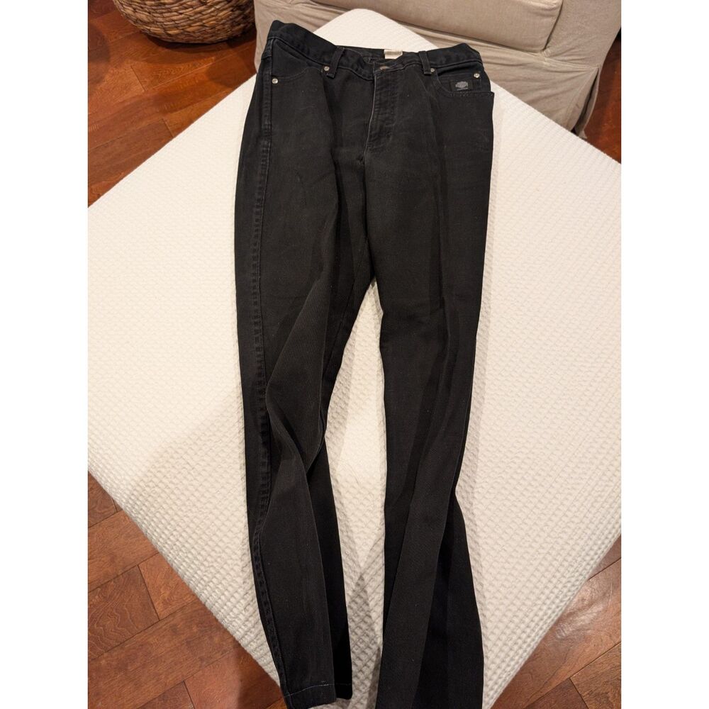 Harley-Davidson Black Denim Jeans – Size 33x34, Relaxed Fit, Embroidered Logo